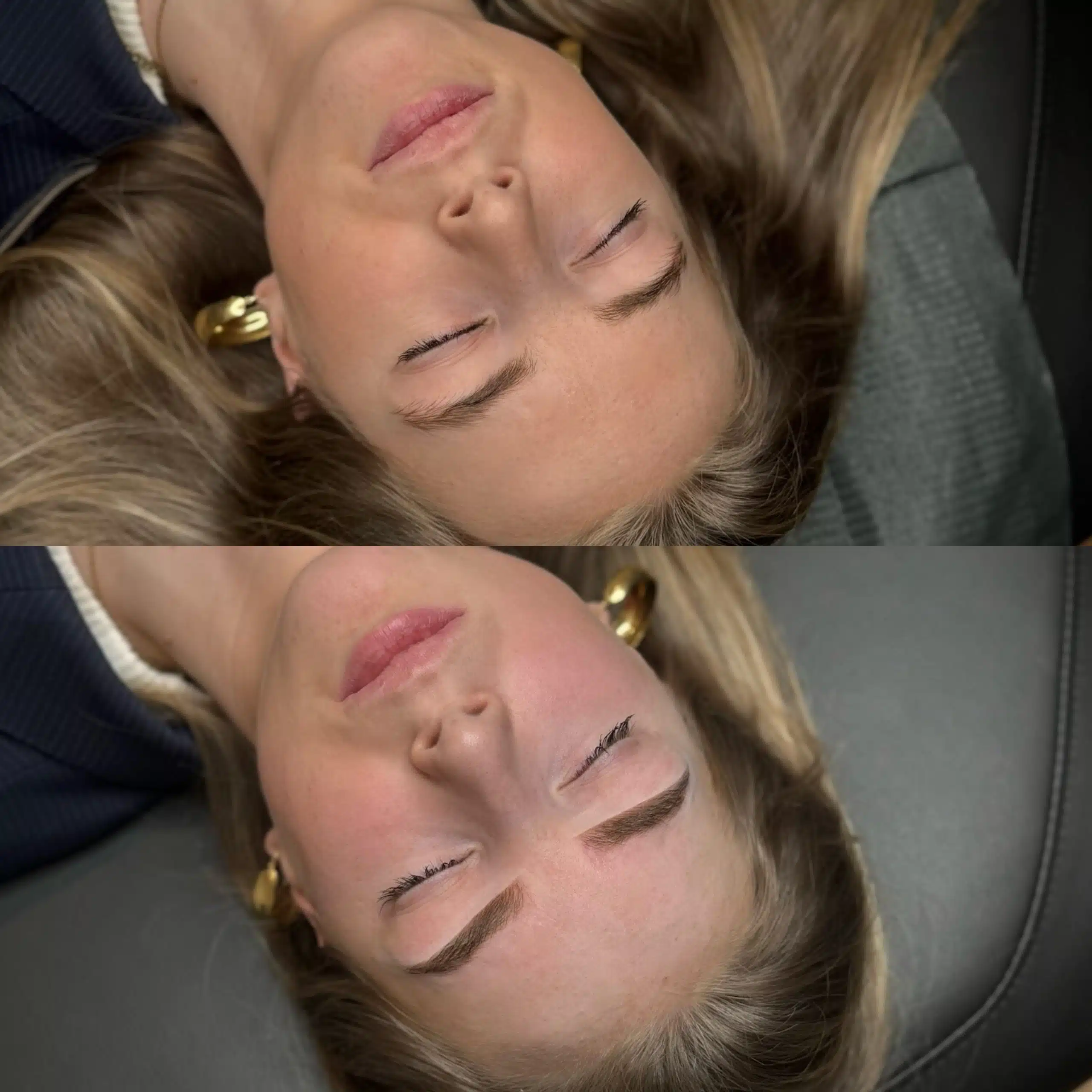 Powder brows resultaat voor en na – klant 1