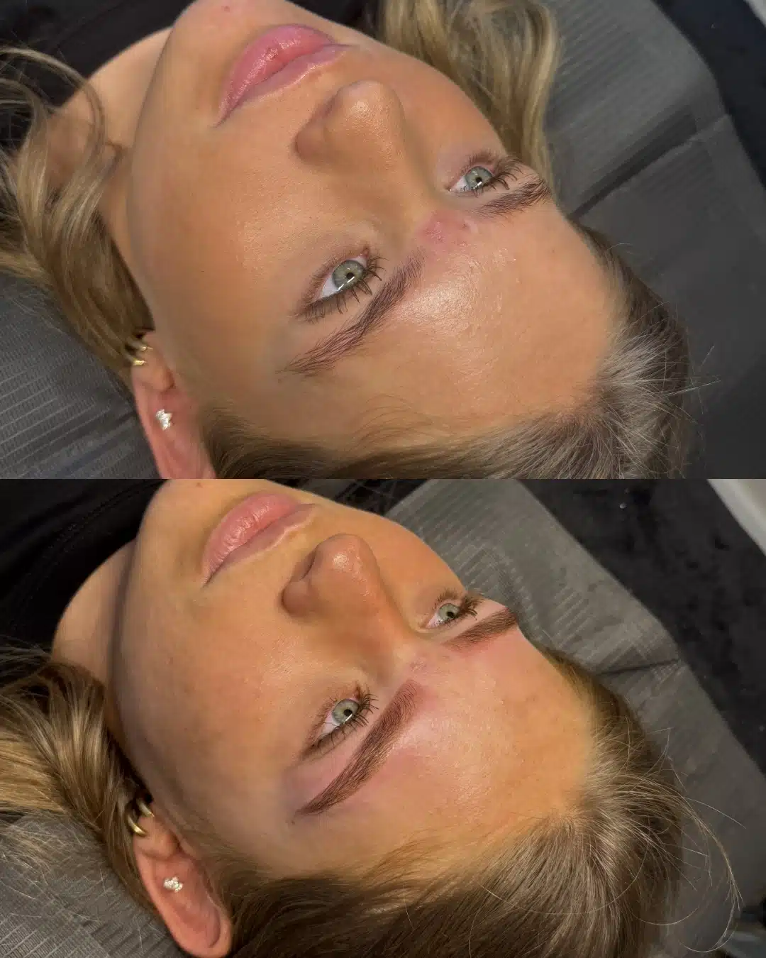 Powder brows resultaat voor en na – klant 2