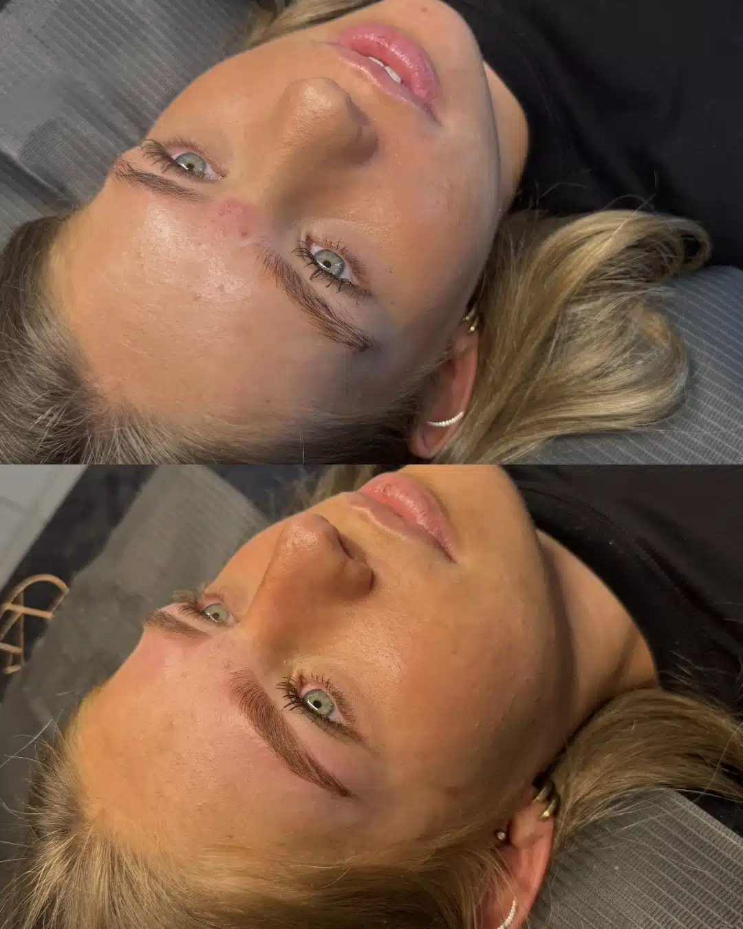 Powder brows resultaat voor en na – klant 3