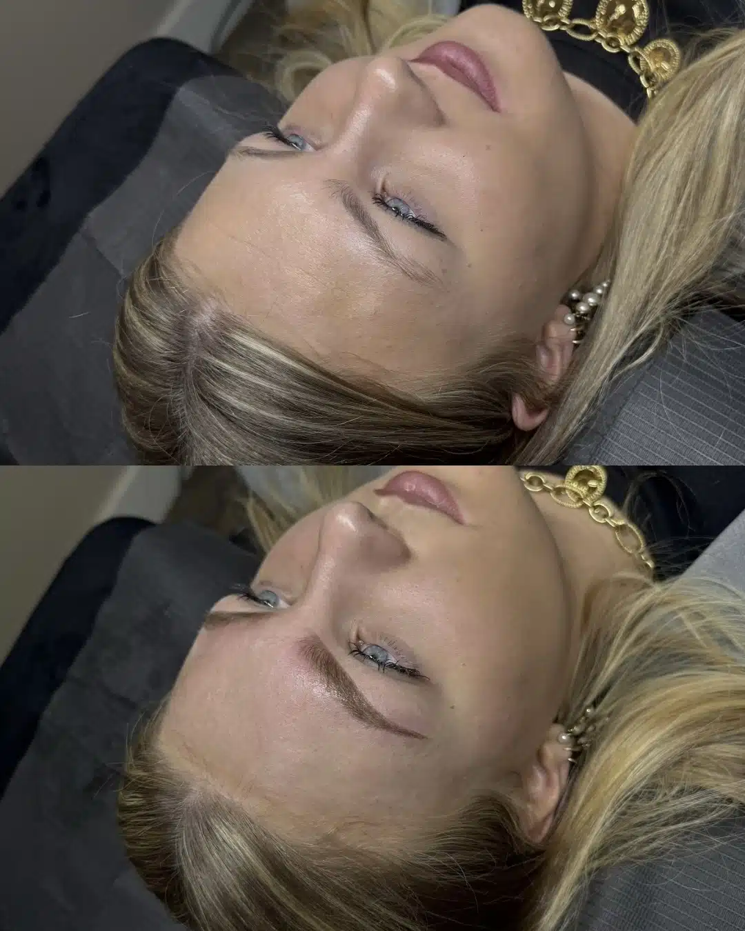 Powder brows resultaat voor en na – klant 4